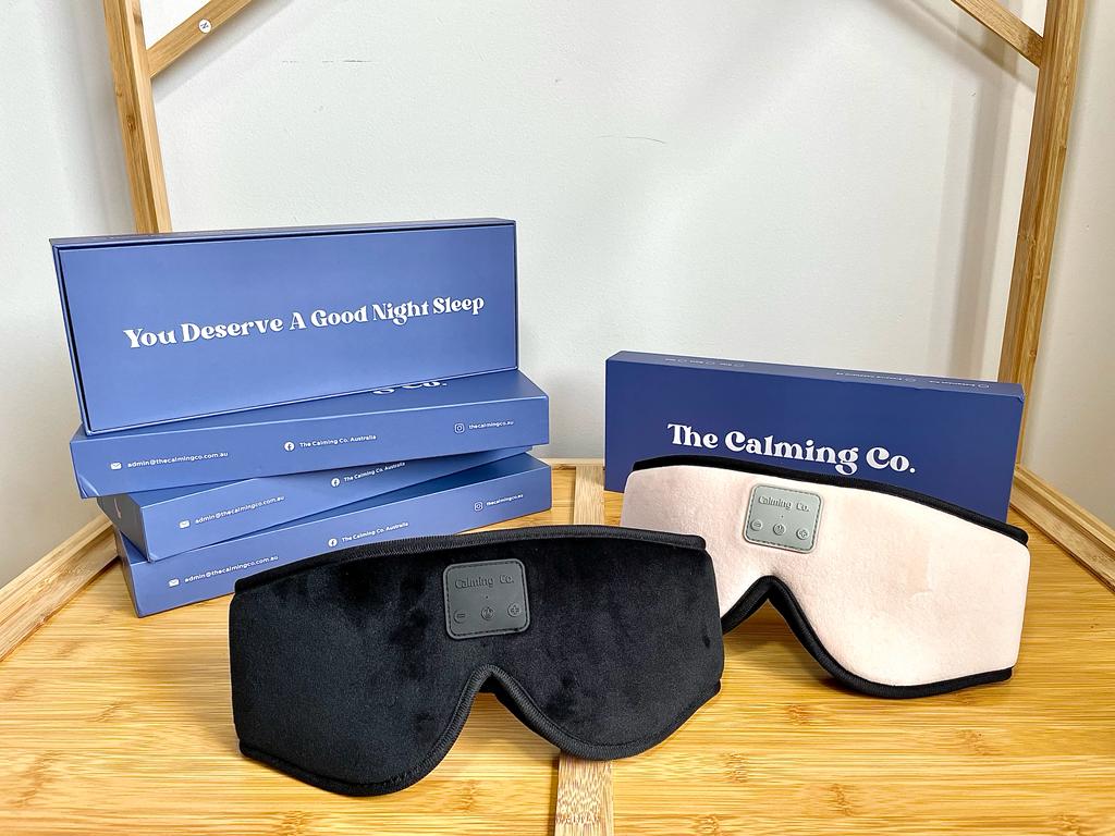 SleepMask Headphones Pro W/ Builtin White Noise For Side Sleepers BLA